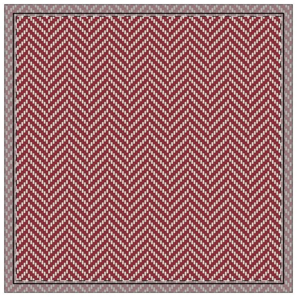NWT Porter Anna- Crimson & Cream  Cotton Napkin 4-set, Herringbone